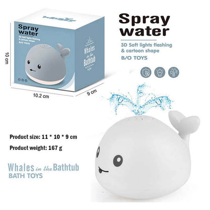 Ballena rociadora de inducción eléctrica: juguete de baño para niños con luces y música (batería no incluida)