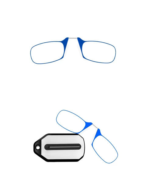 Folding Women's Men's Rimless Nose Clip Reading Glasses Mini Eyewear