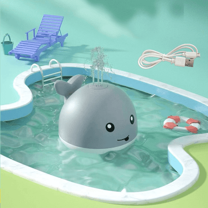 Ballena rociadora de inducción eléctrica: juguete de baño para niños con luces y música (batería no incluida)