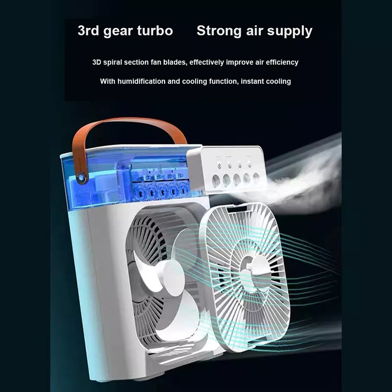 Air Humidifier Cooling Fan with LED Night Light