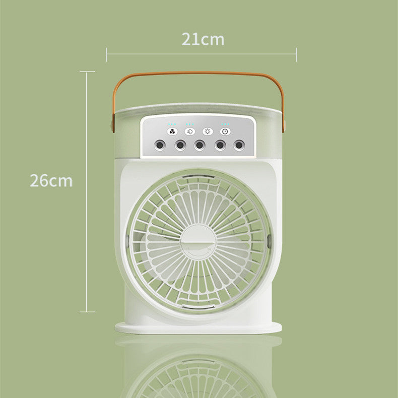 Portable USB Air Conditioner Fan with 7-Color Light and Mist Sprays