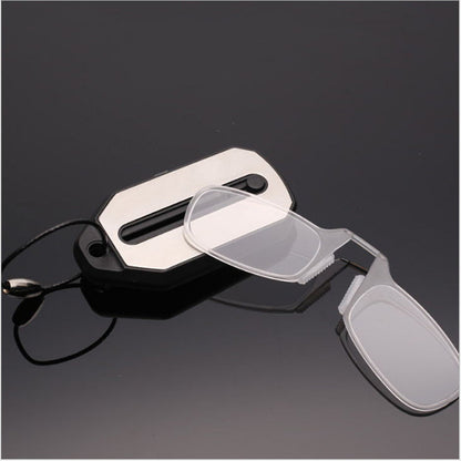 Folding Women's Men's Rimless Nose Clip Reading Glasses Mini Eyewear