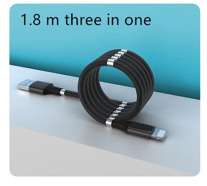 Magnetic USB Data Cable easy to Arrange For I Phones Type-C and Micro