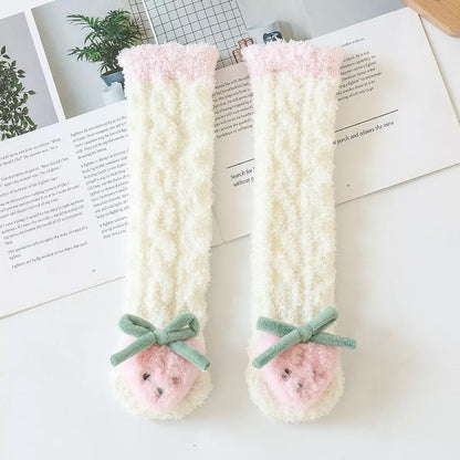 Calcetines pantuflas suaves y peludos para bebé