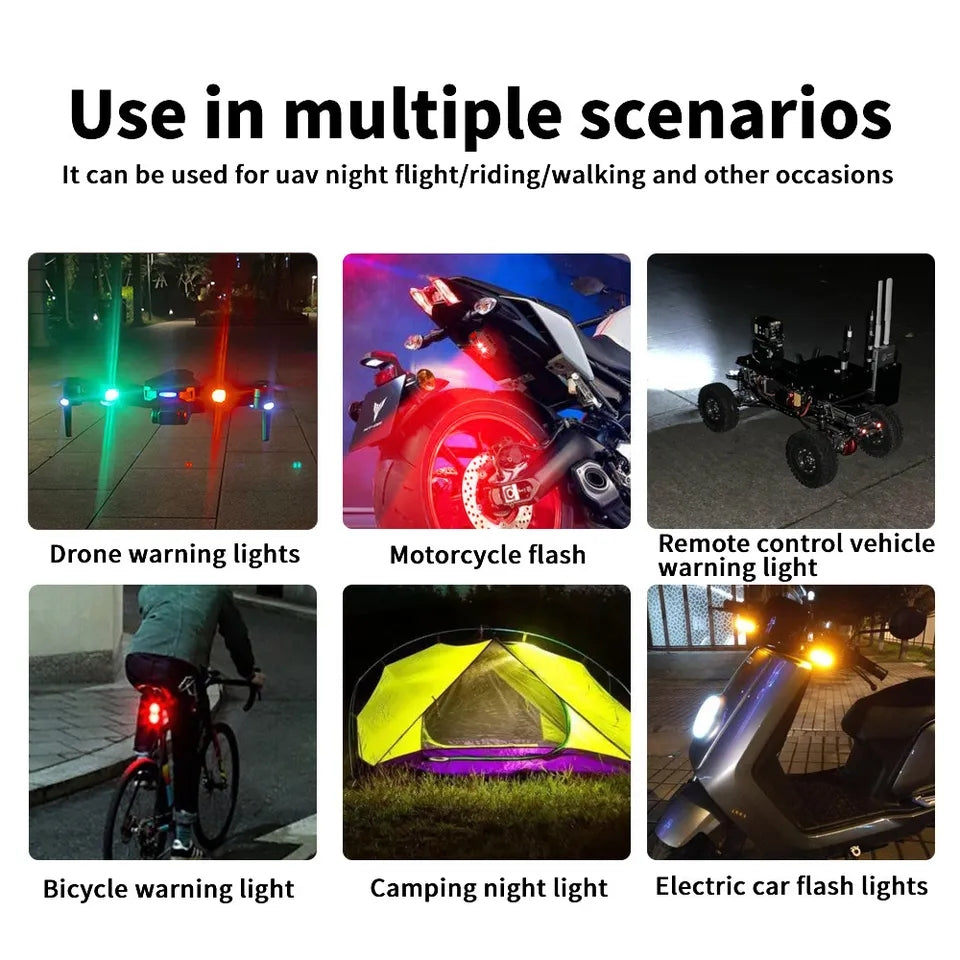 Mini Flashing Warning Signal Light For Car & Bikes Strobe Light 7 Colors