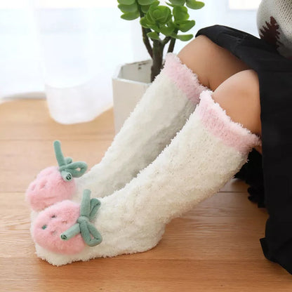 Calcetines pantuflas suaves y peludos para bebé