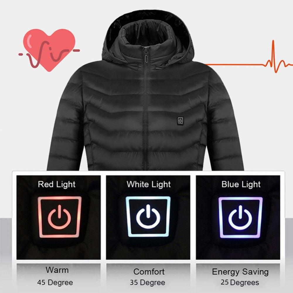 New Heated Jacket Coat USB Electric Jacket Cotton Coat Heater Thermal Clothing Heating