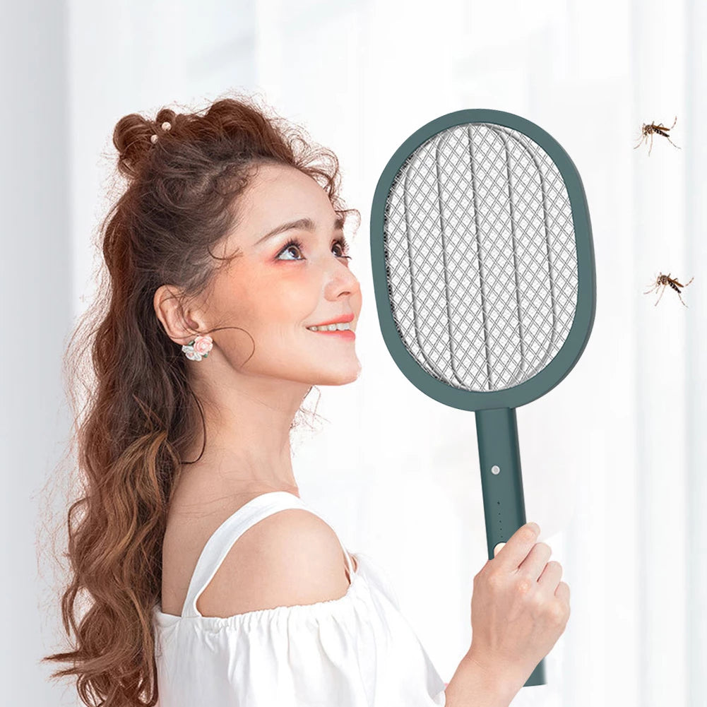 Smart Electric Mosquito Repeller Racket USB Rechargeable Mosquito Killer 2 in 1 Pest Fly Bug Zapper Swatter