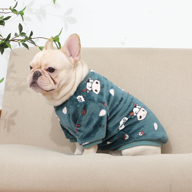 Cow-print Pajama-Style Sweater for small Pets