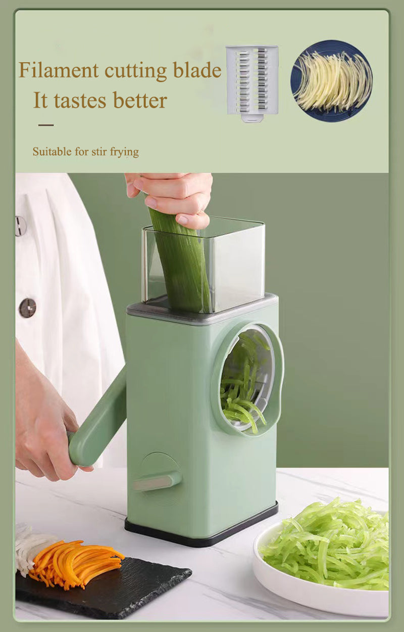 Multifunctional Vegetable Slicer Rotary Vegetable Chopper Salad Maker Hand-cranked Shredder Slicer