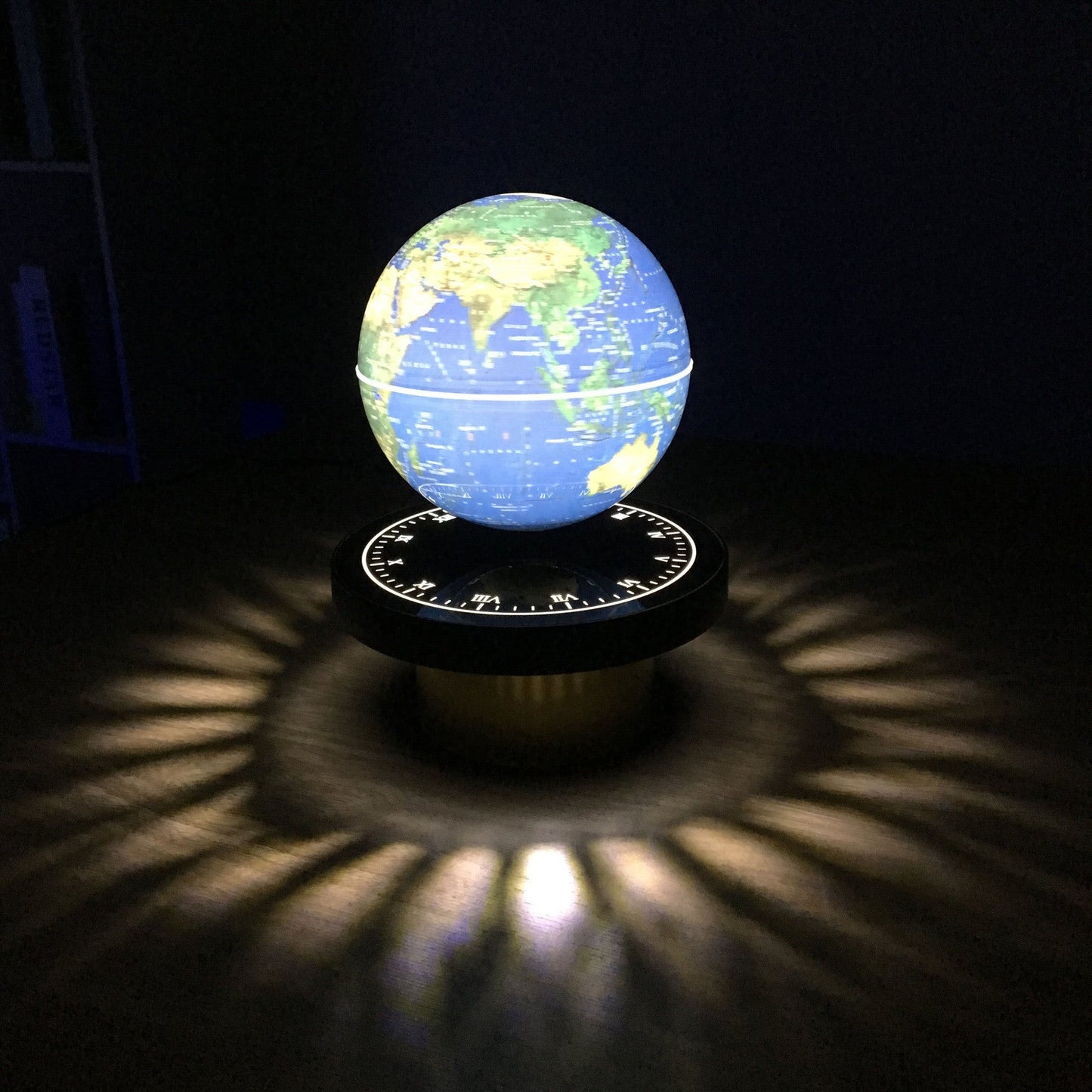 Magnetic Levitation Globe luminous Clock Base Earth Floating Rotating Globe Light