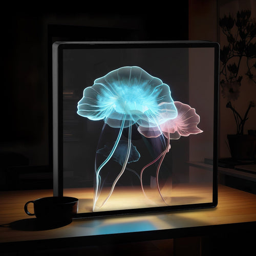 Naked-Eye 3D Hologram Projector LED Fan With Frame