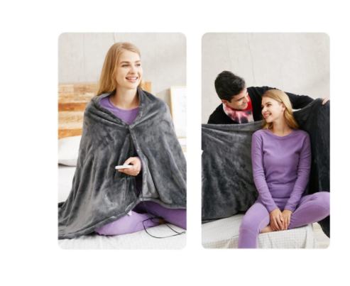 USB Heated Flannel Blanket: Warm Shawl & Body Warmer