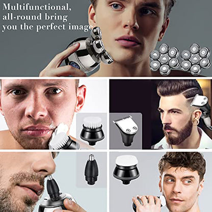 Electric Shaver Floating Head  USB Charging Dock LCD Waterproof Portable Grooming Kit