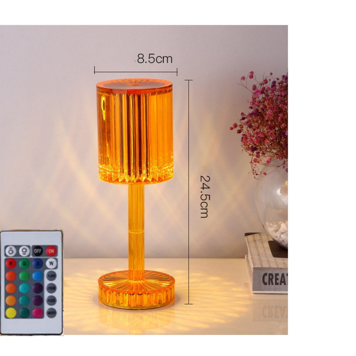 Modern Led Diamond Crystal Table Touch Lamp for Home décor Bedroom Bedside Decorating Night Lamp