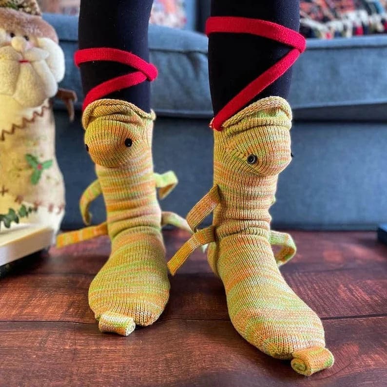 Knit Crocodile Socks