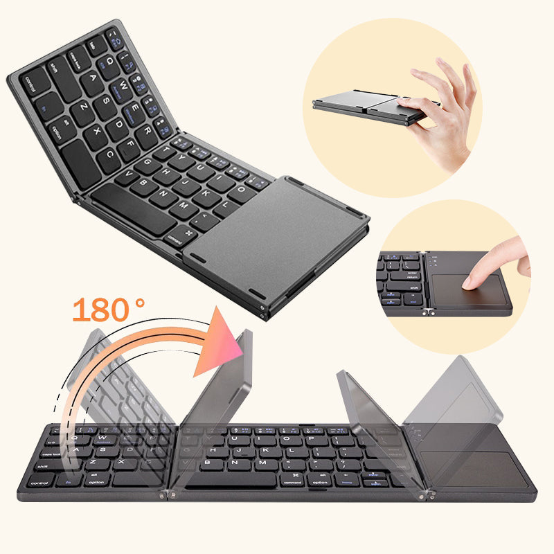 Folding Mini Bluetooth Keyboard for Tablet Phone Computer Wireless Foldable Multi-Function