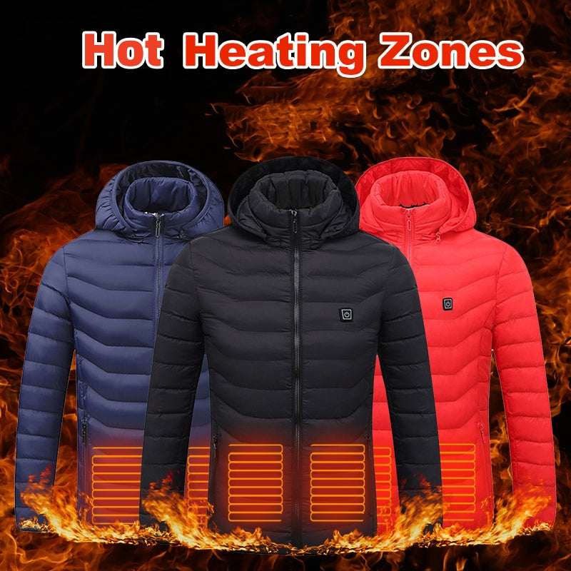 New Heated Jacket Coat USB Electric Jacket Cotton Coat Heater Thermal Clothing Heating