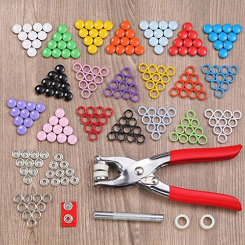 9.5MM Hollow Colors Prong Ring Press Studs Snap Clip Pliers Prong Button