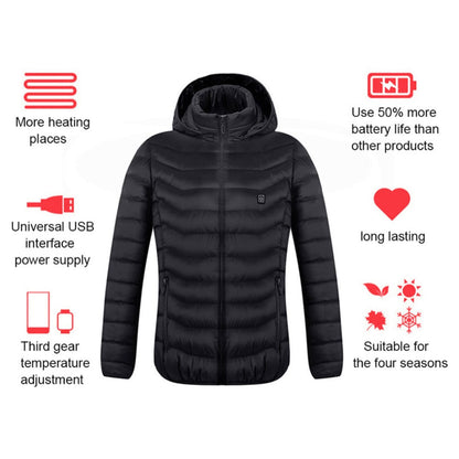 New Heated Jacket Coat USB Electric Jacket Cotton Coat Heater Thermal Clothing Heating