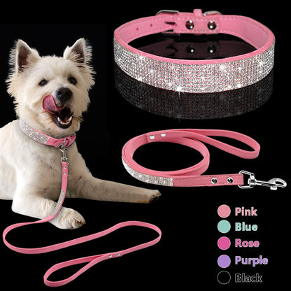 Cute Sparkling Pet Collar & Leash Set