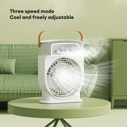 Portable USB Air Conditioner Fan with 7-Color Light and Mist Sprays