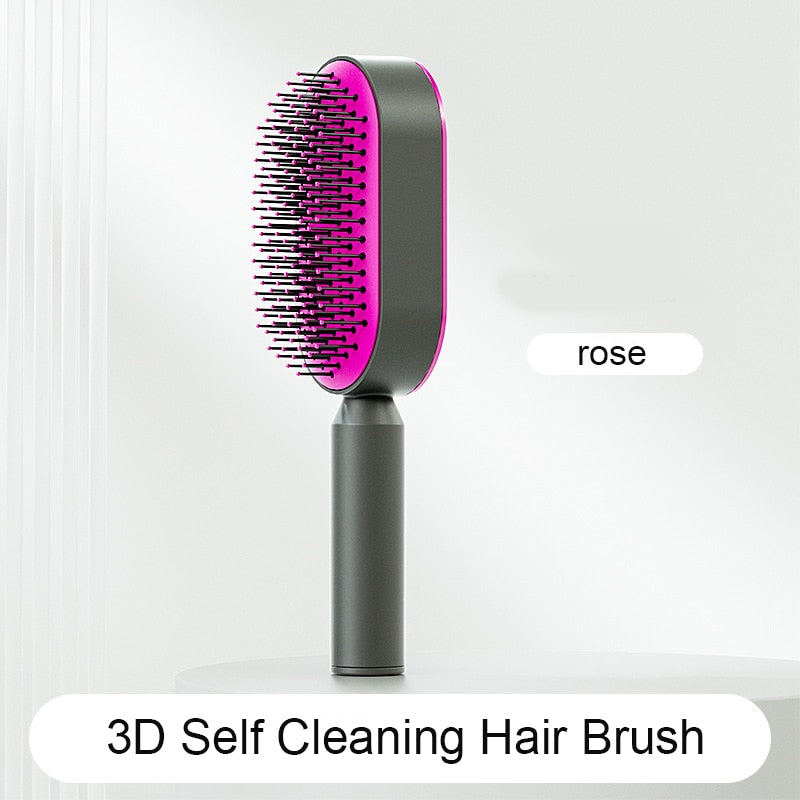 Self Cleaning Hair Brush - Nova Gadget Store Rose