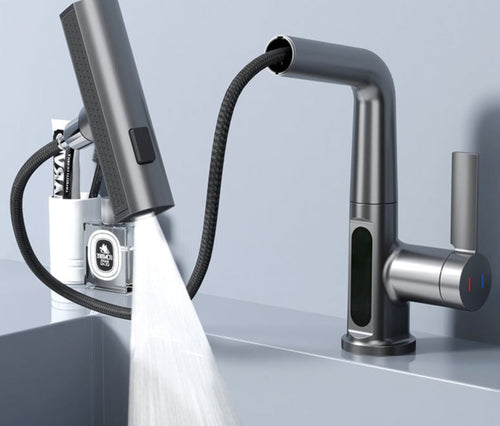 Grifo de lavabo con cascada elevable 