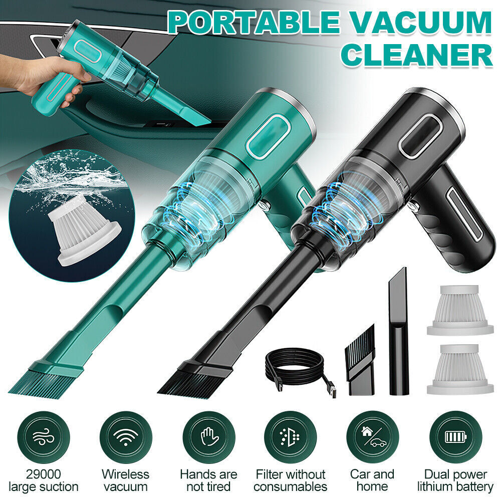 Wireless Car Vacuum Cleaner USB Charging 2000Mah Portable Mini Wet and Dry 29000Pa  Vacuum Cleaner