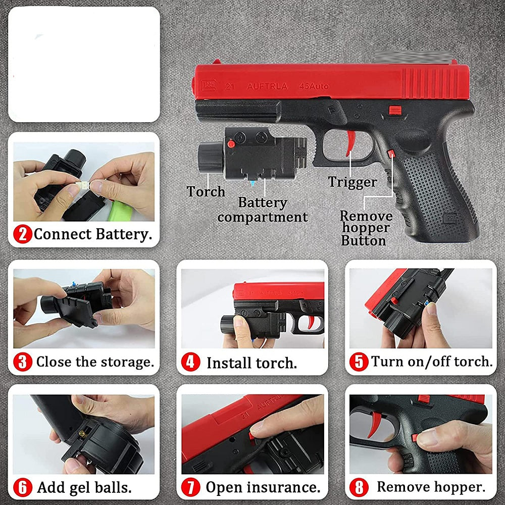 Pistola de bolas de gel con efecto salpicadura eléctrica G***k 