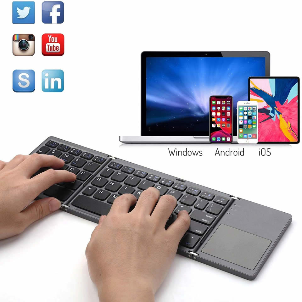 Portable Mini Folding Bluetooth Keyboard