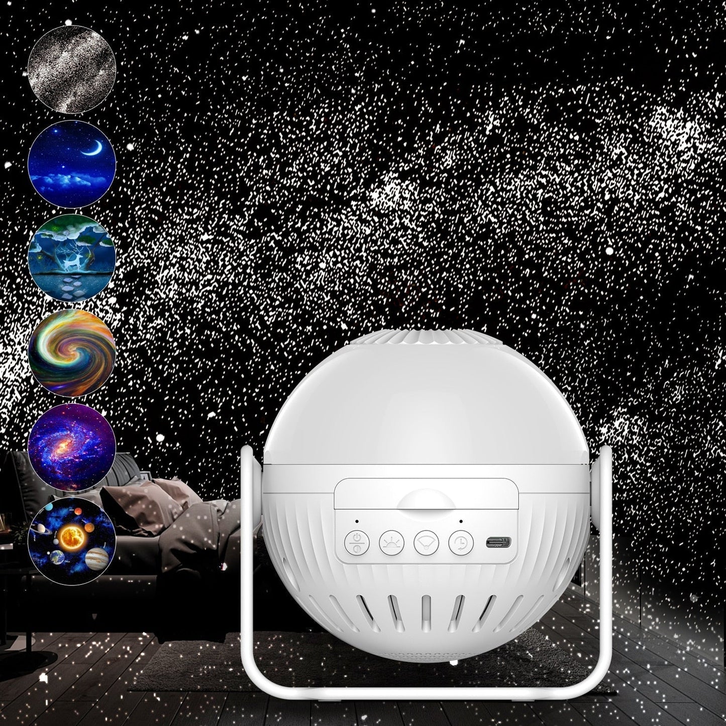 LED Star Projector Night Light: Rotating Galaxy and Planetarium Lamp