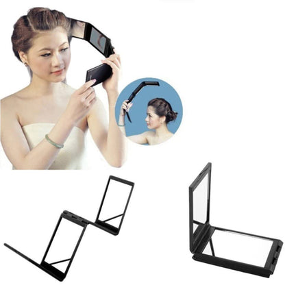 360° Foldable 4-Panel Makeup Mirror for Hair Styling & Grooming