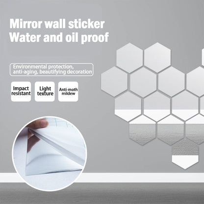 Self-Adhesive Unbreakable Mirror Tile Wall Sticker for Bathroom and Home Decor