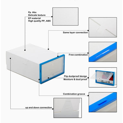 Caja de zapatos transparente de 6 paquetes