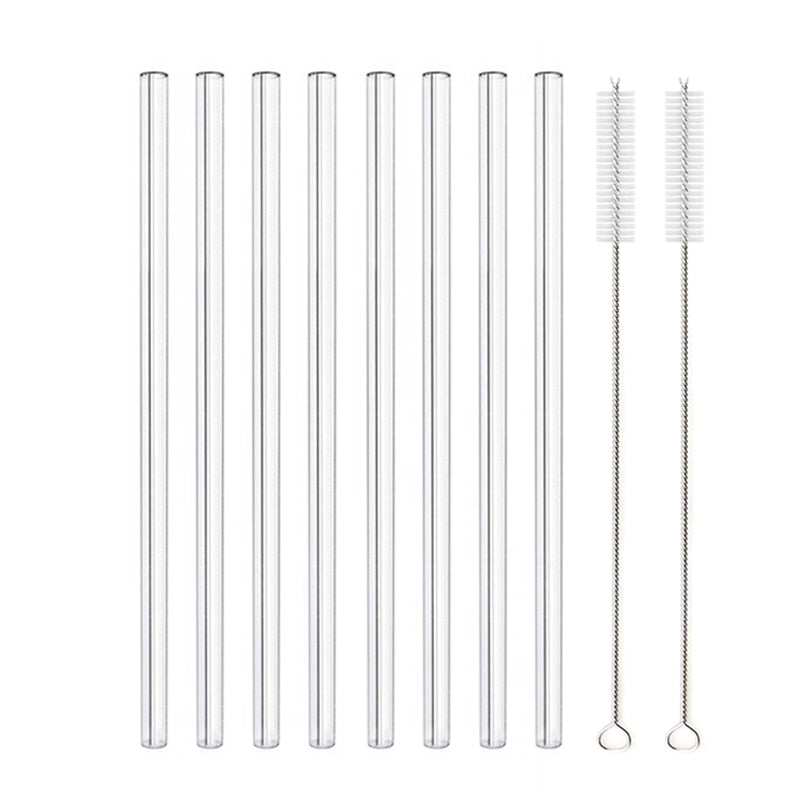 Glass Straws - Nova Gadget Store 8pcs Mixed