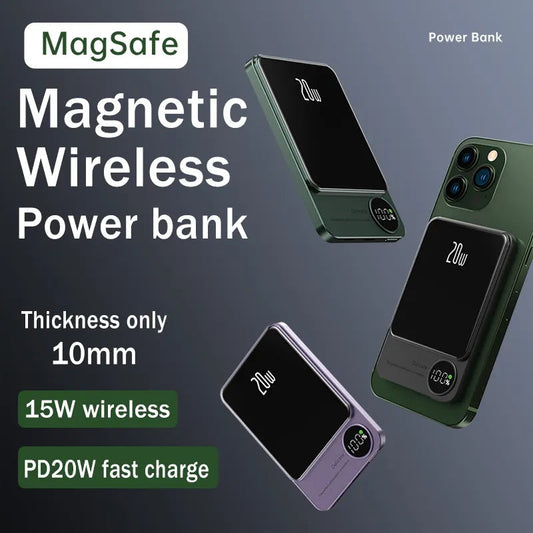 Macsafe Magnetic Wireless Power Bank For Iphone 12 13 14 External Auxiliary Battery Charger