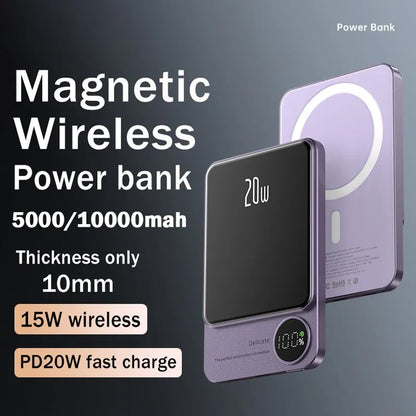 Macsafe Magnetic Wireless Power Bank For Iphone 12 13 14 External Auxiliary Battery Charger