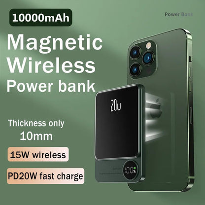 Macsafe Magnetic Wireless Power Bank For Iphone 12 13 14 External Auxiliary Battery Charger