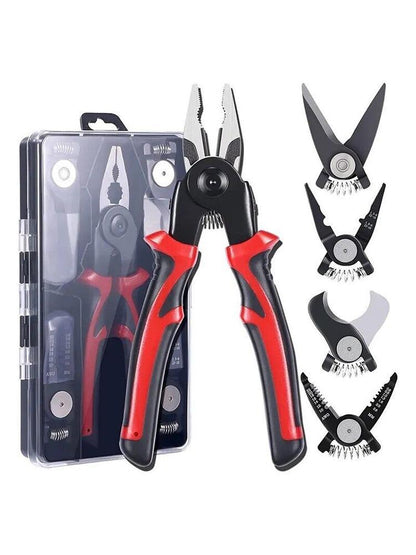 Multi-purpose Tools, Five-in-one Replaceable Head Wire Stripper Electrician Special Pliers