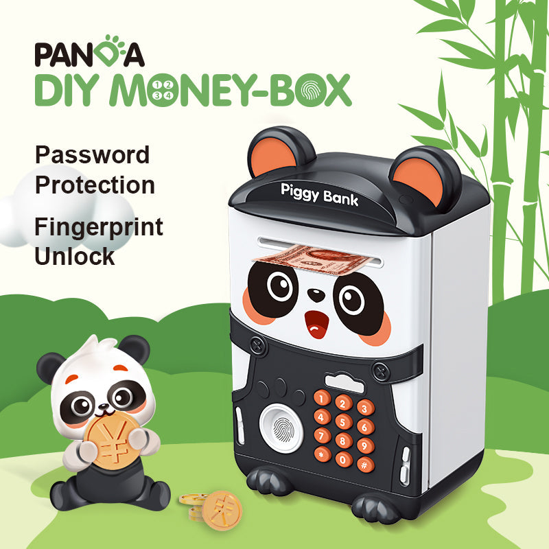 Panda Piggy bank: Children's Day Gift, Password and Fingerprint Unlocking ATM, Deposit and Withdraw