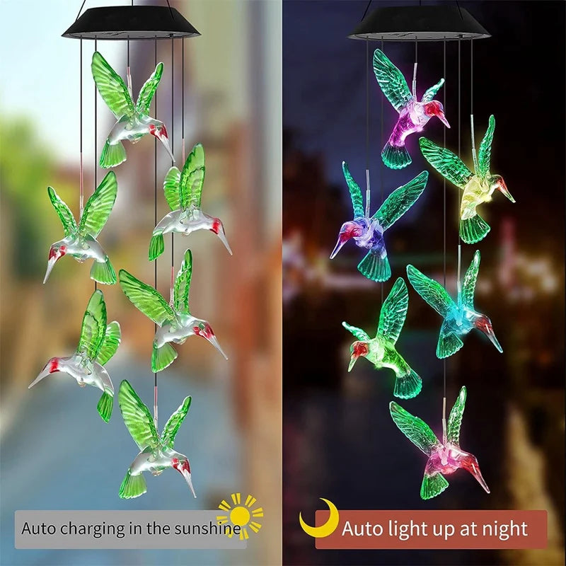 Color-Changing LED Solar Hanging Birds