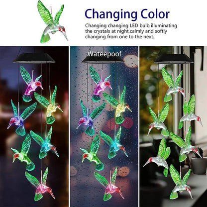 Color-Changing LED Solar Hanging Birds