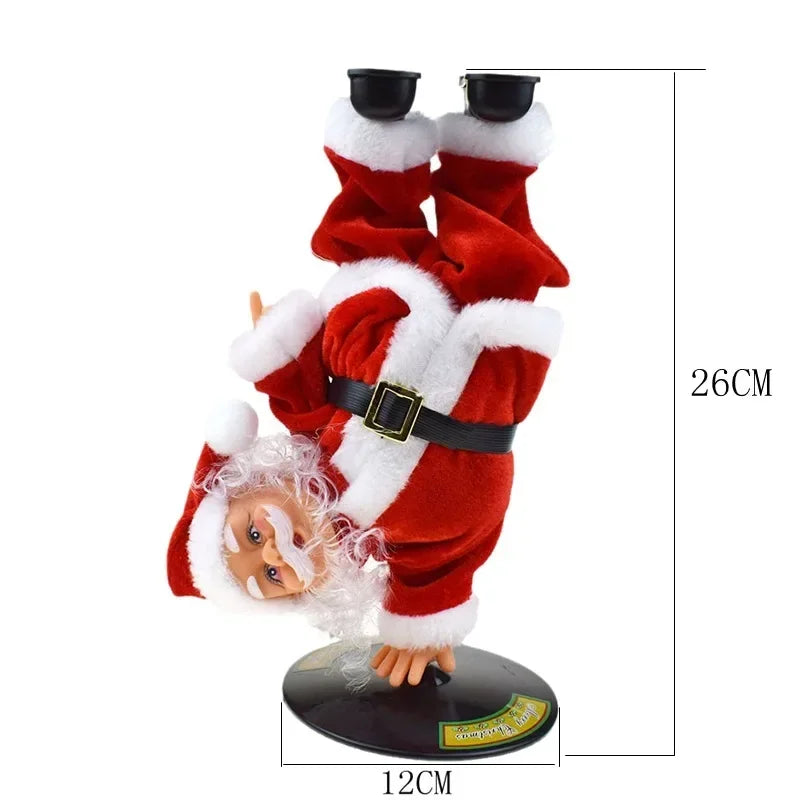 Figura navideña dinámica de Papá Noel bailando breakdance