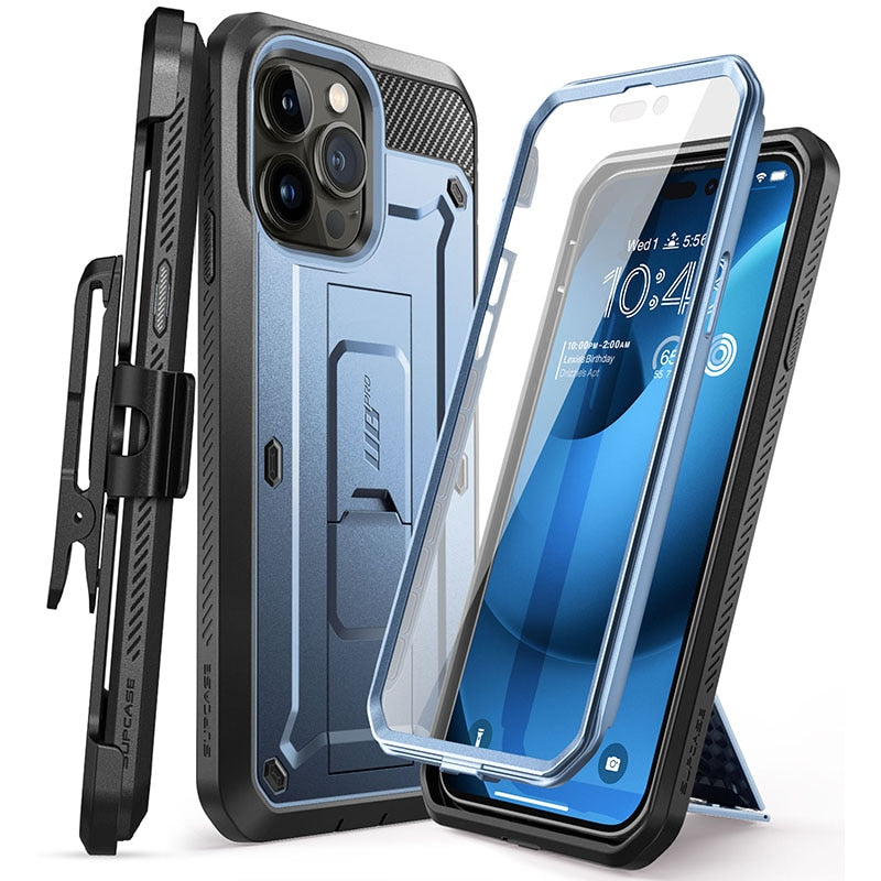 iPhone 360 Full-Body Rugged Holster Cover with Built-in Screen Protector & Kickstand