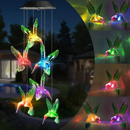 Color-Changing LED Solar Hanging Birds