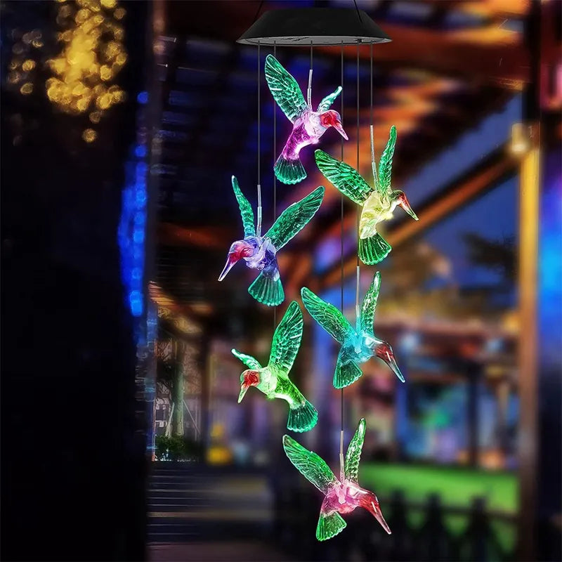 Color-Changing LED Solar Hanging Birds