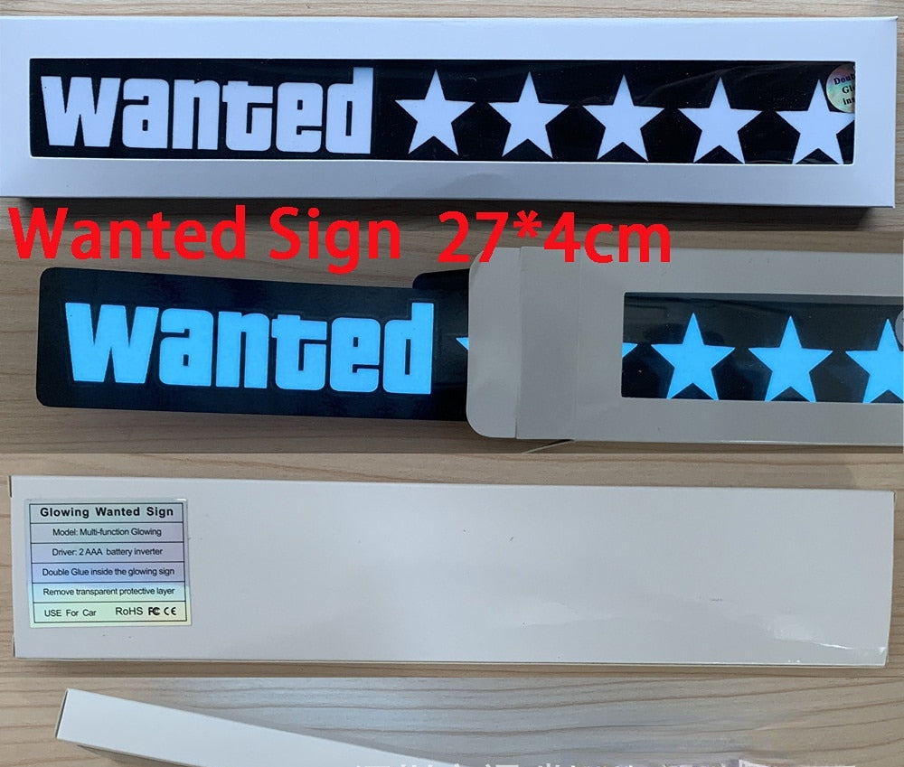 Wanted Led Sticker