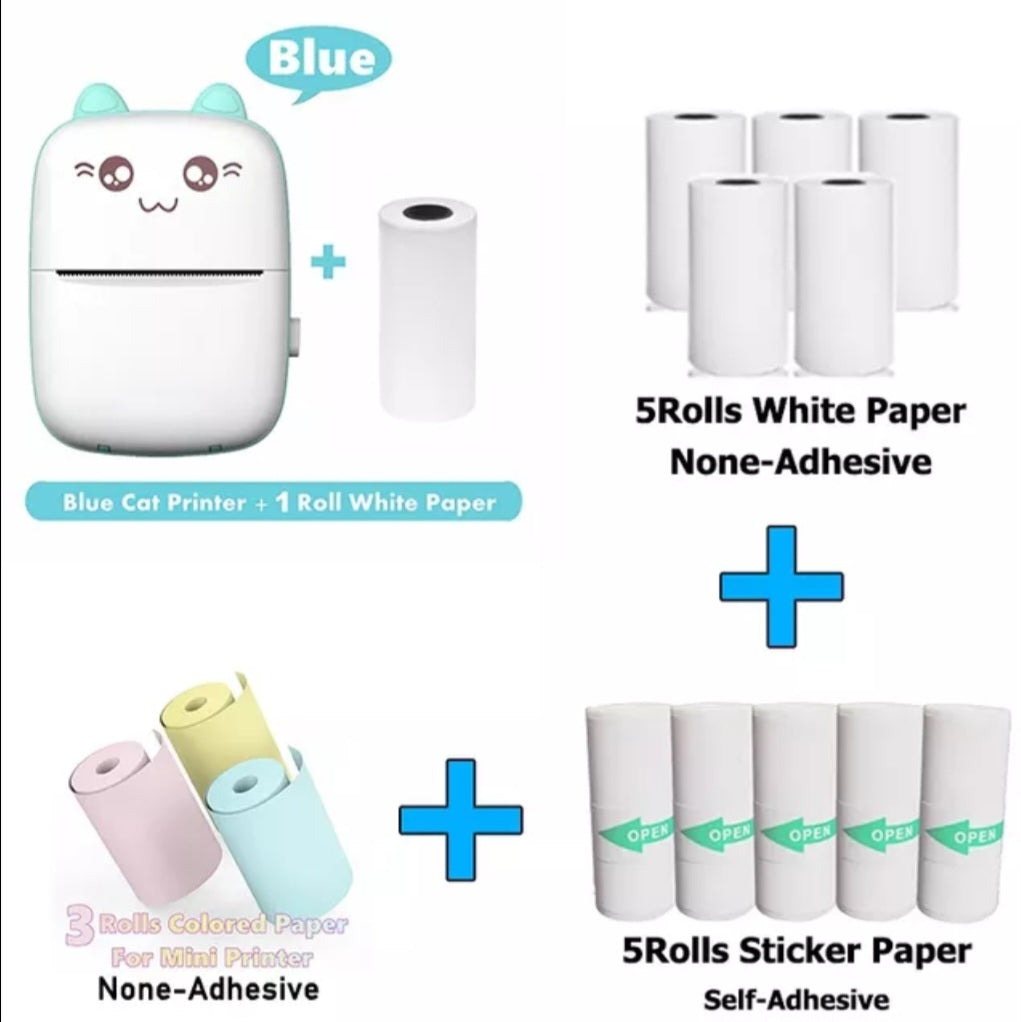 Portable Thermal Printer MINI Photo Pocket Thermal Label Printer Ink-Free 58mm Printing Wireless Bluetooth Android IOS