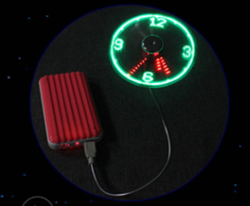 Mini USB LED Fan Adjustable Flexible Fan LED Light Time Clock